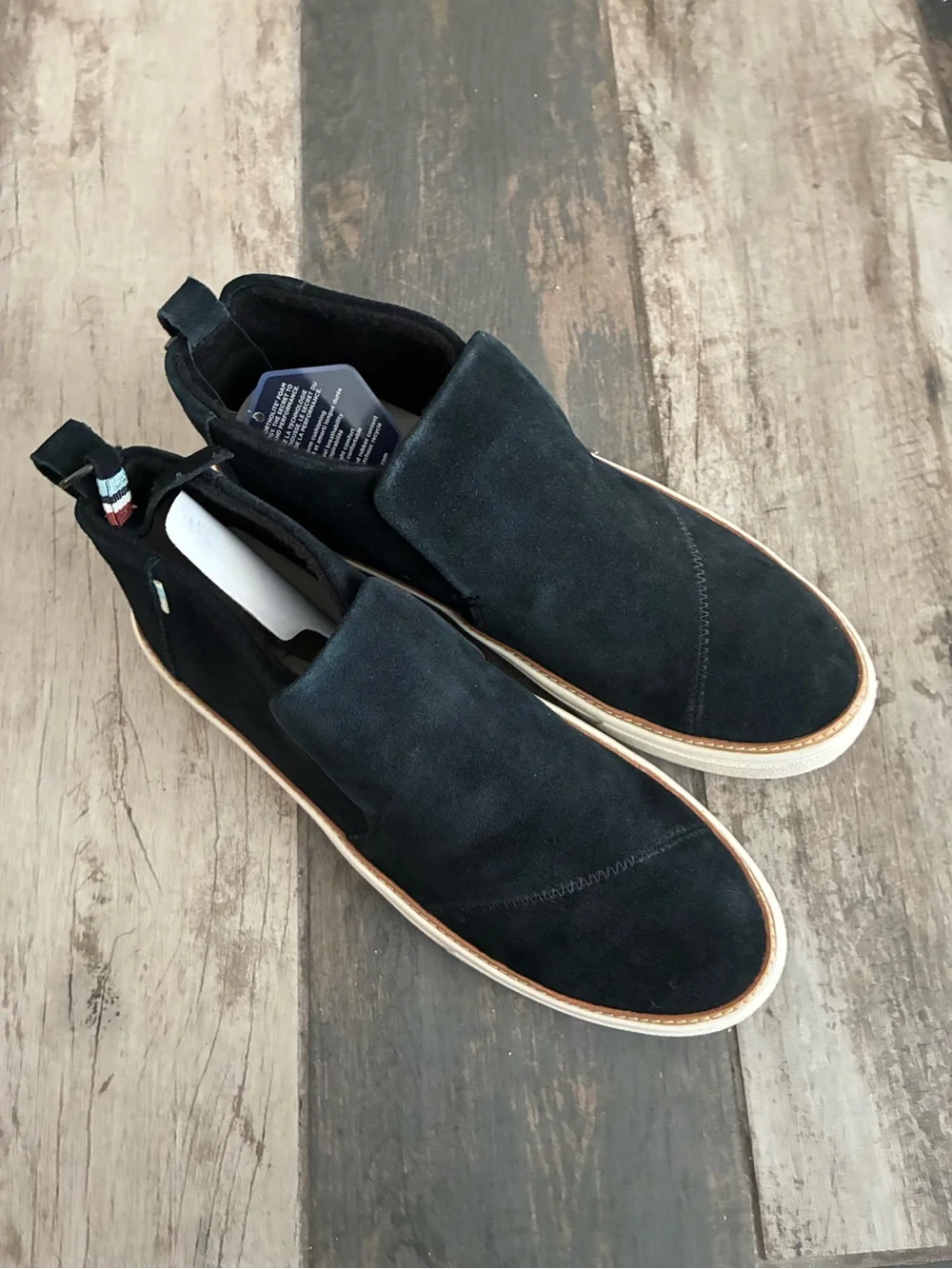 Toms NWT Paxton Black Suede Slip on Shoes 8.5
